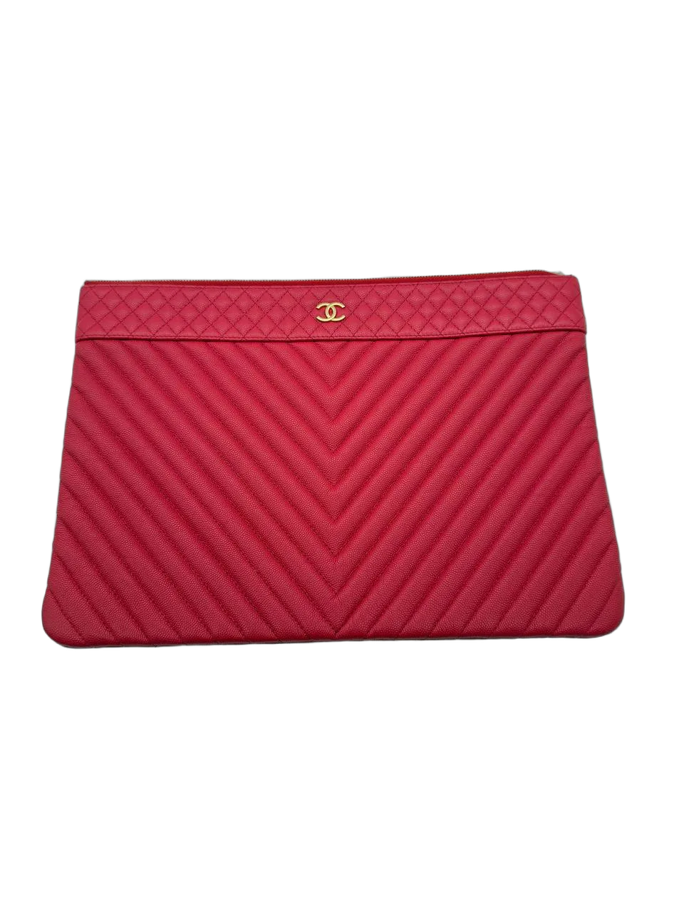Chanel Pochette 2.55 Pelle Rosa Chevron Argento